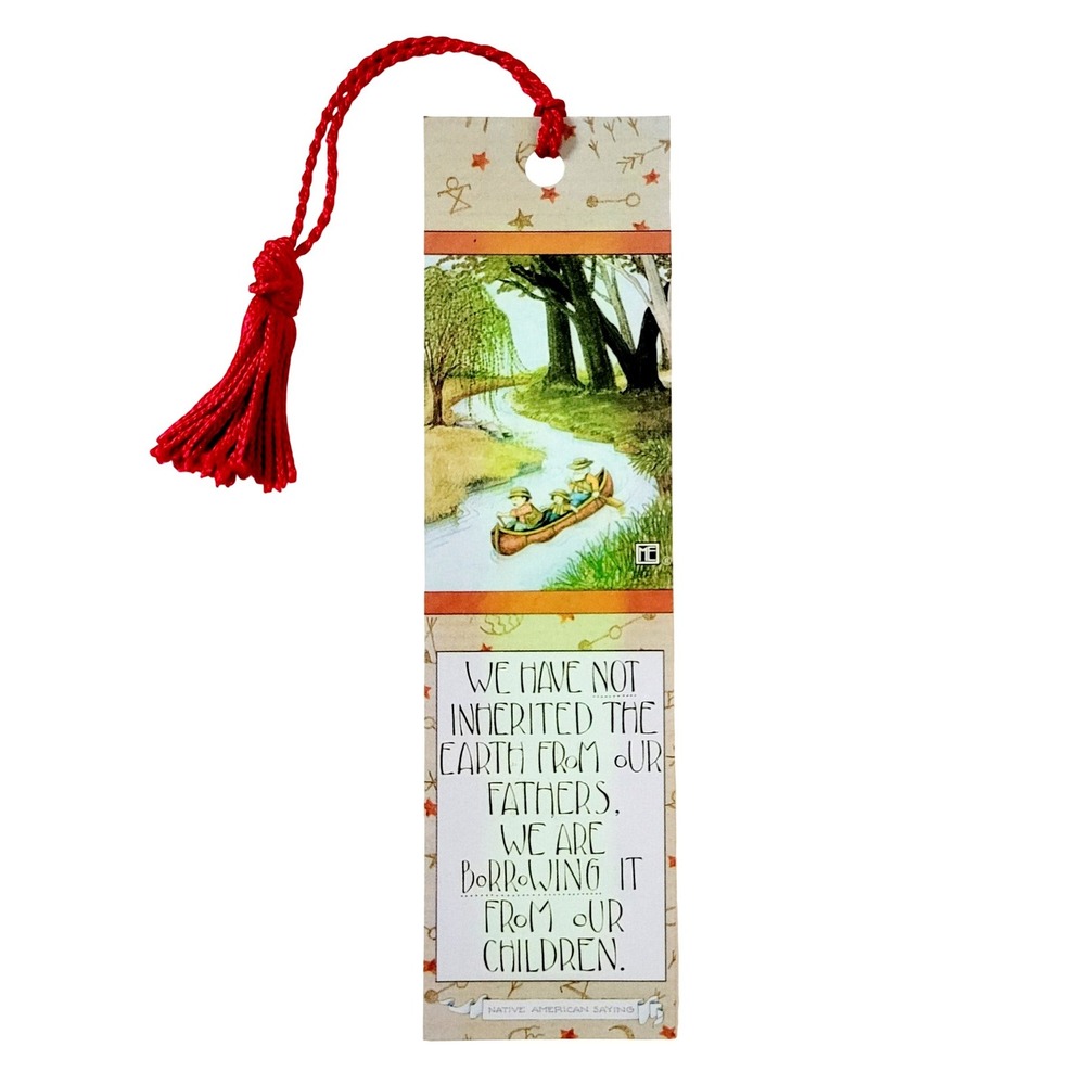 Vintage 90s Mary Engelbreit Bookmark Native American Saying Earth Andrews McMeel
